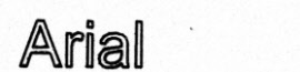 Lettertype gravure (zie voorbeeld): Arial