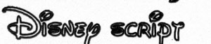 Lettertype gravure (zie voorbeeld): Disney script